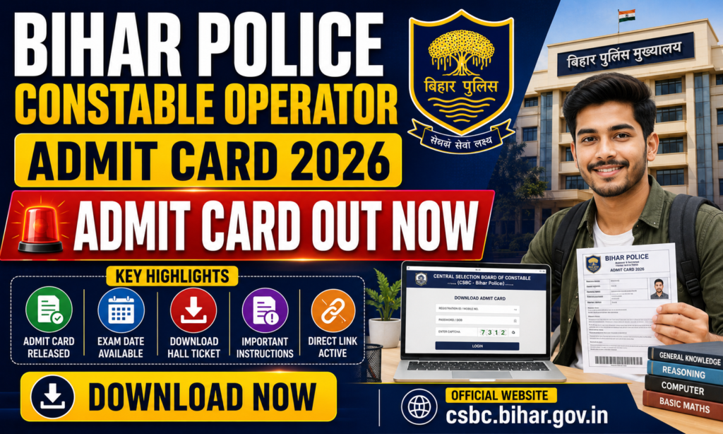 Bihar Police Constable Operator Admit Card 2026