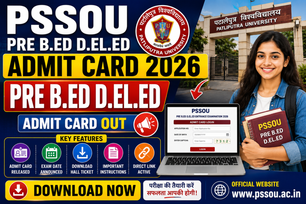 Pssou Pre Bed Ded Admit Card 2026