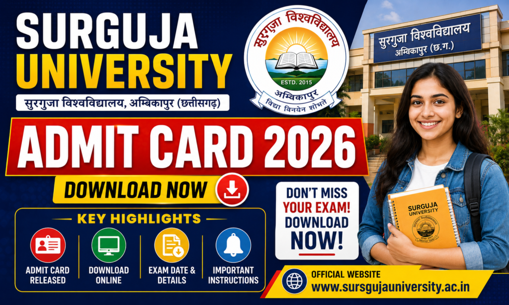 Surguja University Admit Card 2026
