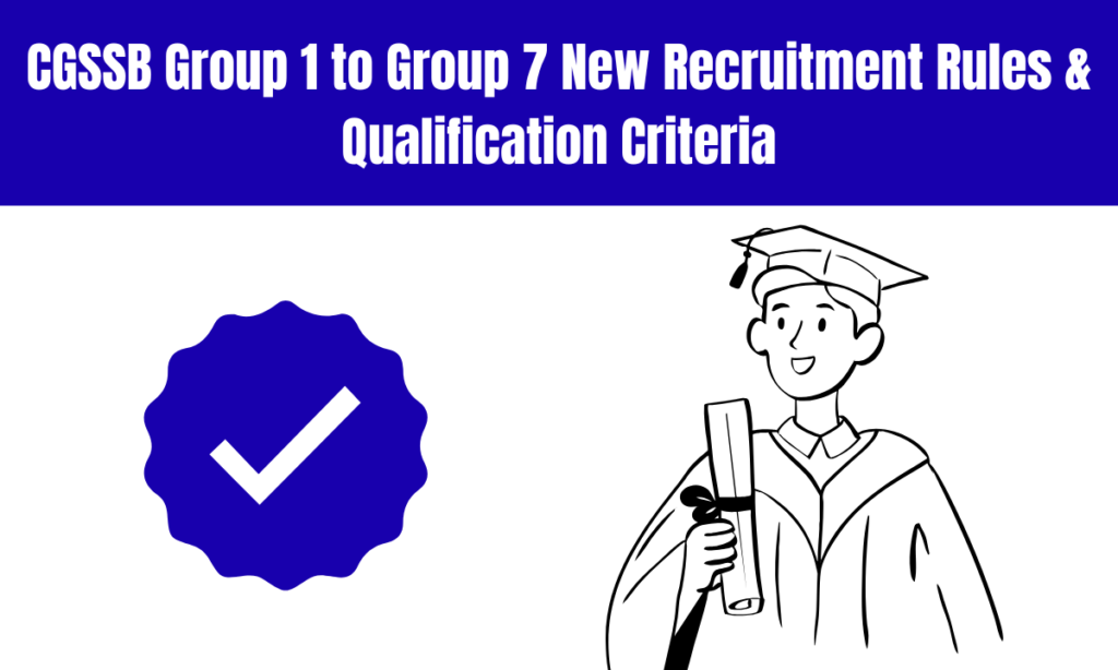 CGSSB Group 1 to Group 7 New Recruitment Rules & Qualification Criteria