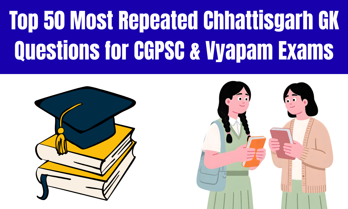 Top 50 Most Repeated Chhattisgarh GK Questions for CGPSC & Vyapam Exams