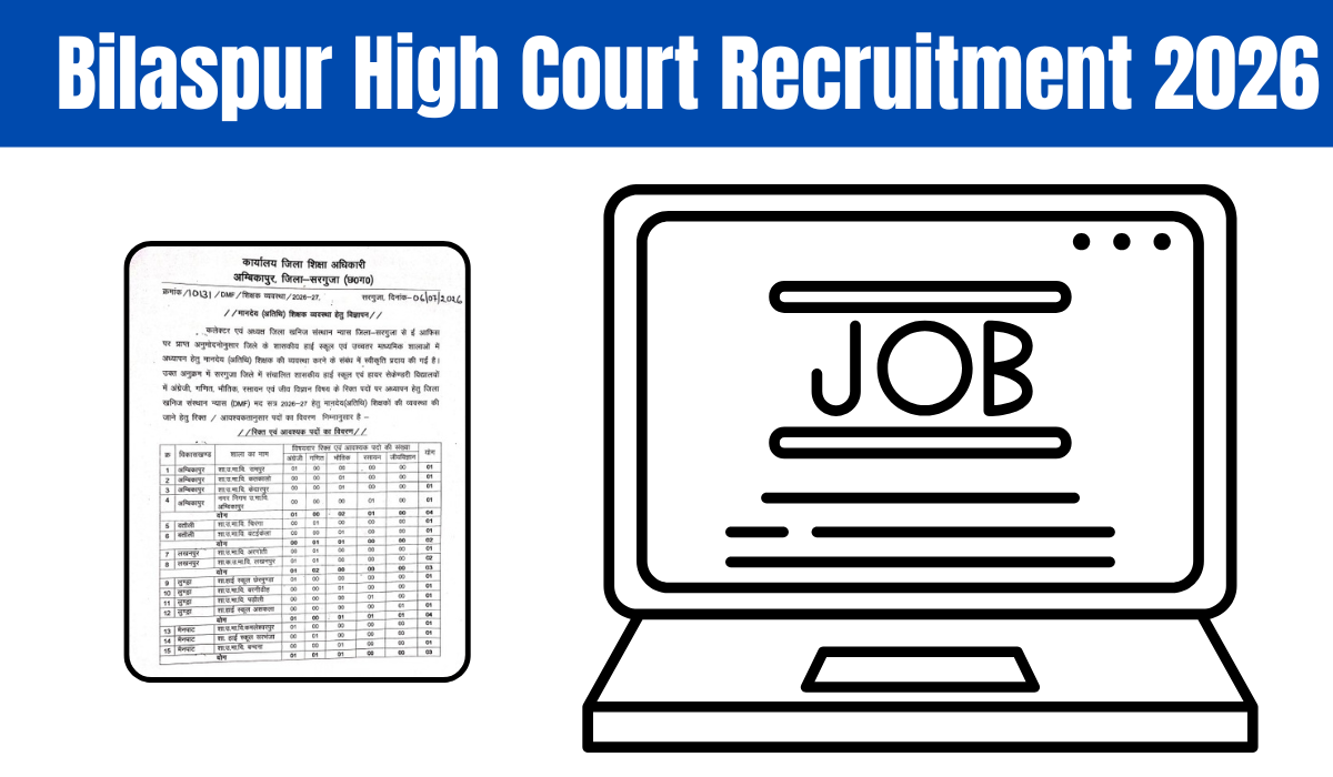 Bilaspur High Court Recruitment 2026 For 58 Post Apply Offline