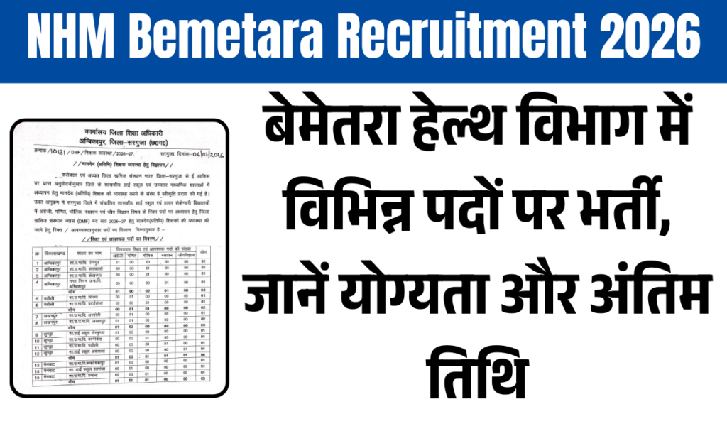 NHM Bemetara Recruitment 2026