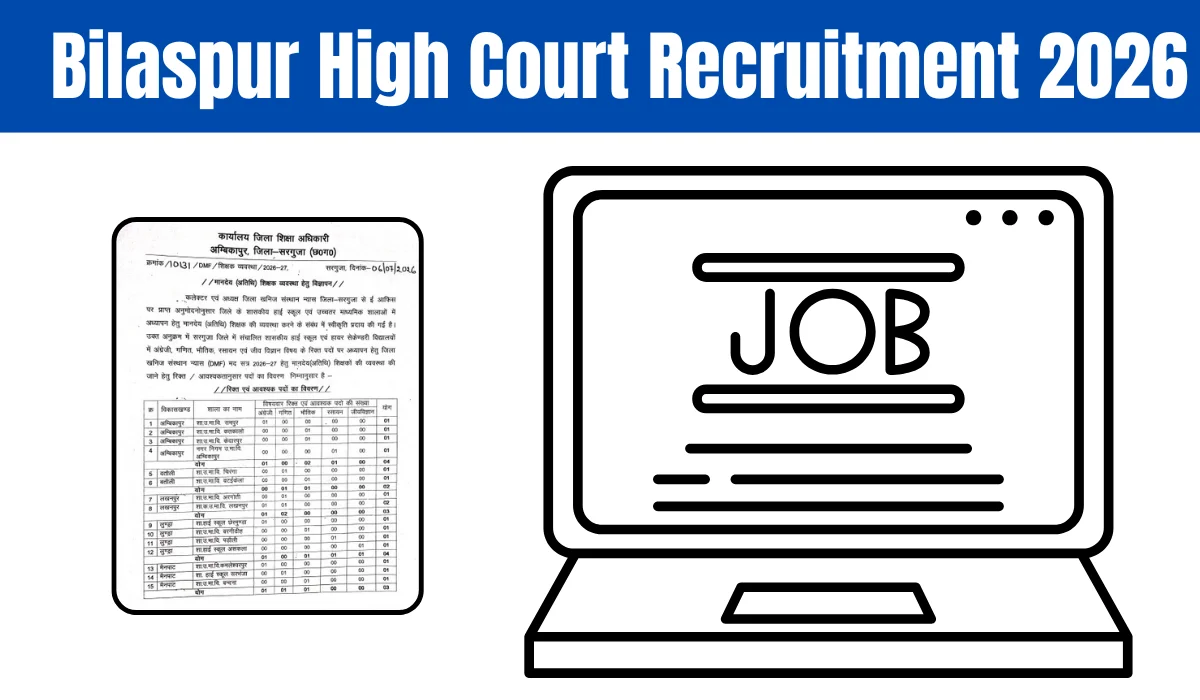 Bilaspur High Court Recruitment 2026 For 58 Post Apply Offline
