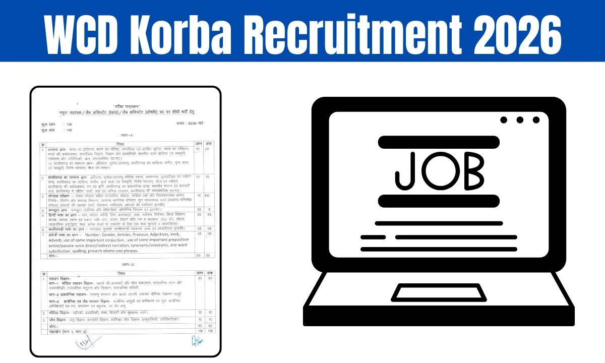 WCD Korba Recruitment 2026